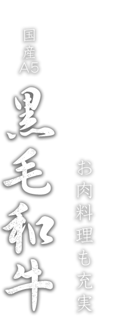 国産A5黒毛和牛お肉料理