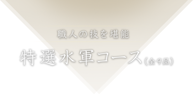 職人の技を堪能特選水軍コース